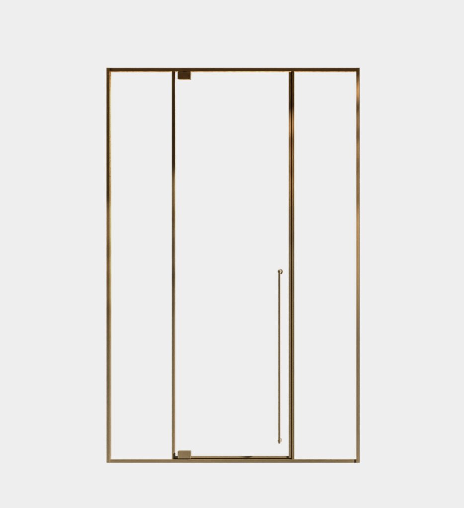 Sand frameless glass shower enclosure with dessert gold frame