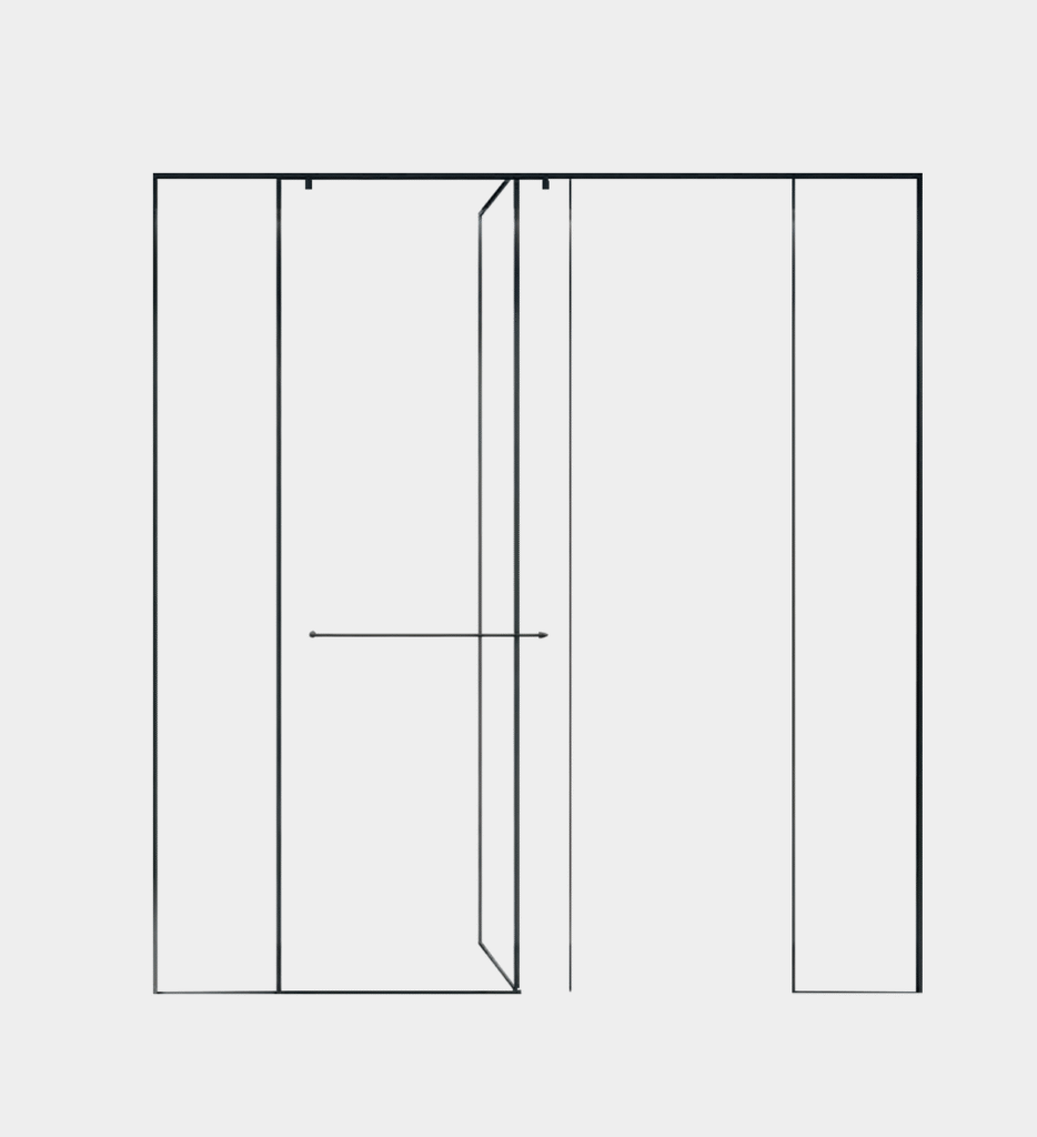 Star T-type sliding glass shower enclosure with gray frame and super white glass